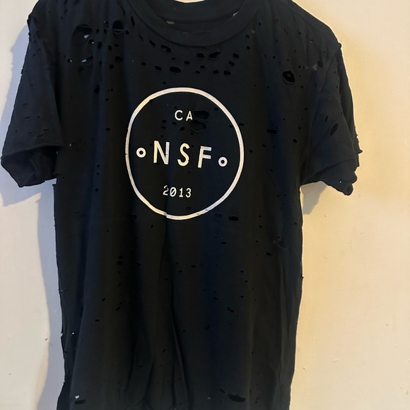 NSF Black Distressed T-Shirt - Picture 1 of 3